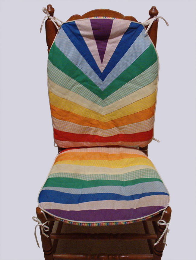 Rainbow Stripe Chair Cushions